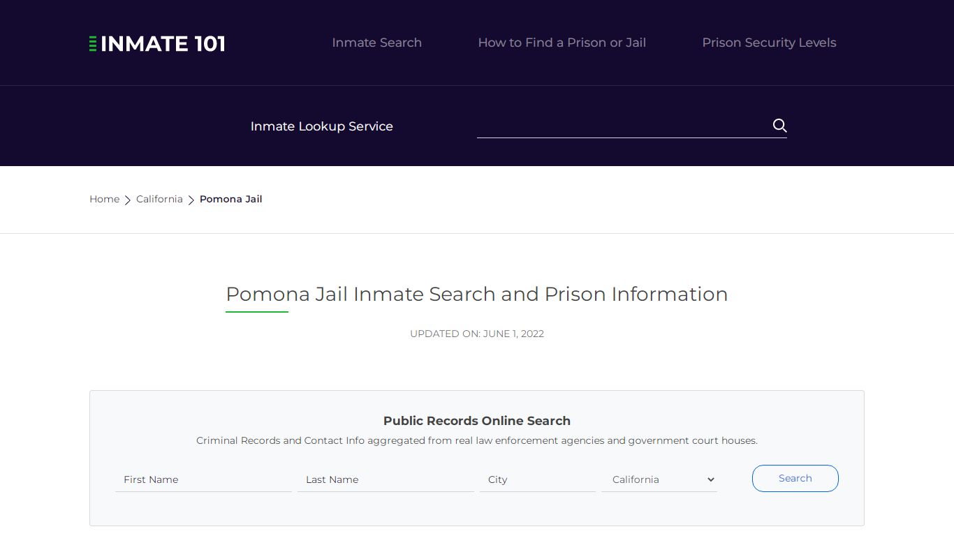 Pomona Jail Inmate Search, Visitation, Phone no. & Mailing ...