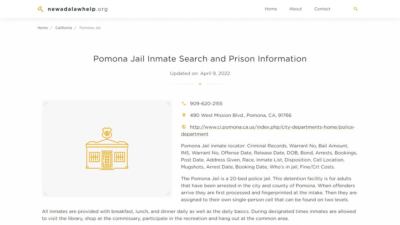 Pomona Jail Inmate Search, Visitation, Phone no. & Mailing ...